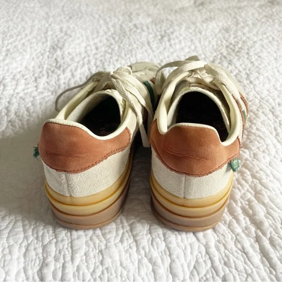 Adidas Women's Gazelle Bold Maple Leaf Platform Sneakers - Cream, Brown, Green - Picture 13 of 15